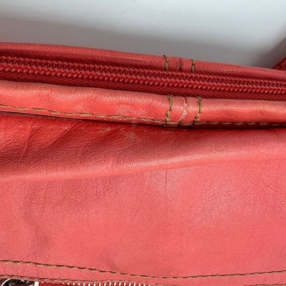 Fossil Hanover Coral Crossbody/Shoulder Flap Bag Orange/Pink Leather ZB2869 - Picture 8 of 14